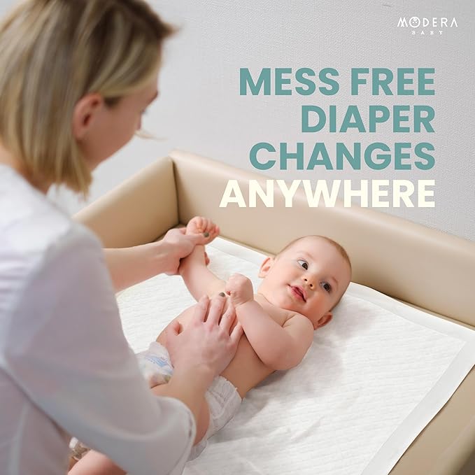 Organic Cotton Disposable Changing Pad Liners | Large 18x24 Hypoallergenic Ultra Absorbent & Waterproof Super Soft, Quilted Underpads for Baby Diaper Table & Travel, Leak Proof & Mess Free [100-Pack]