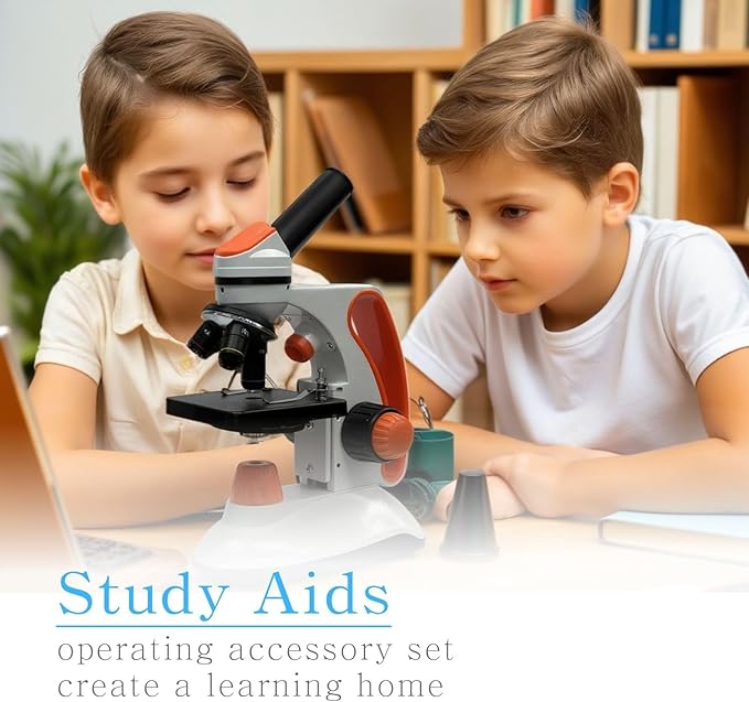 Mental Compound Microscope for Kids Students Adults,40X-2000X, Experience Kits for Home Education,School Laboratory with Phone Adapter