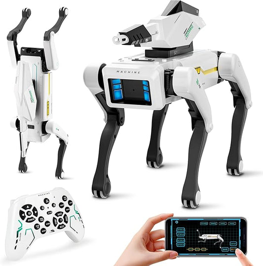 Shoot Robot Dog - Interactive STEM Pet with Voice Control, 30+ Actions & APP Programming, Durable Design for Kids Age 6+ (Compatible with iOS/Android)
