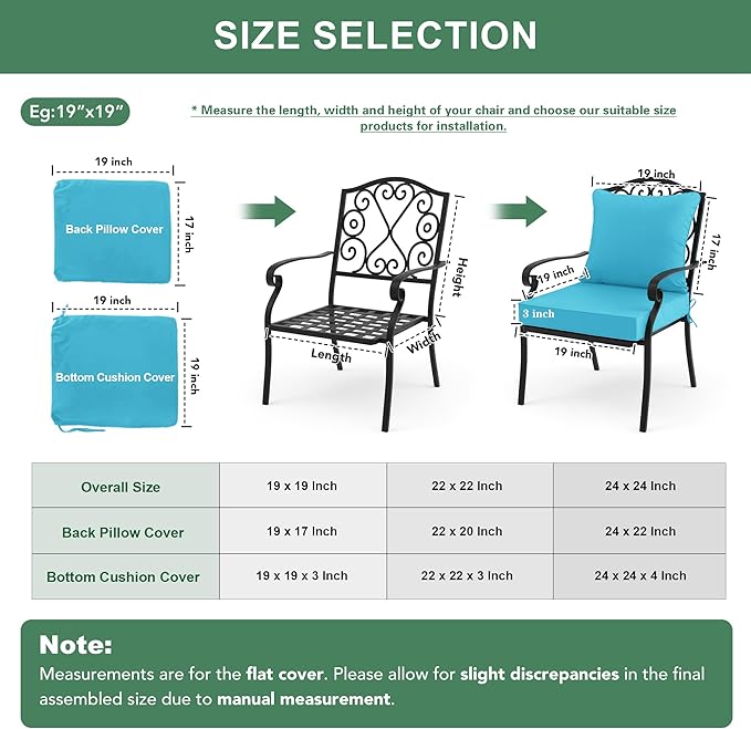 Summsun Outdoor Backrest and Deep Seat Cushion Set, Waterproof Fade Resistant - Image 8