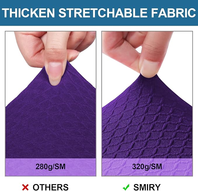 Smiry Waterproof Seat Covers for Dining Room Chairs Set of 8, Stretch Jacquard - Image 4