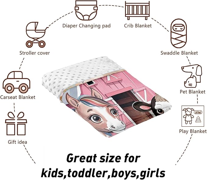 Custom Name Crib Bedding Set - Animal House Design, Personalized Baby Nursery Bedding 3-Piece Set– Soft Blanket, Fitted Sheet, Changing Pad Cover – for Newborns Girls Nursery Gifts