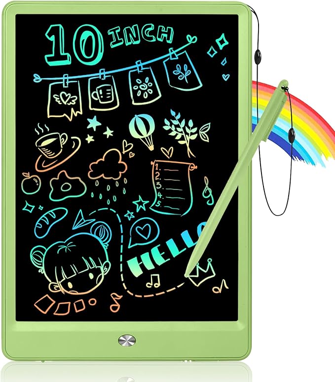 LCD Writing Tablet for Kids Age 3-12 Years-10 Inch, Portable/Interactive/Mess Free Coloring/Reusable Used for Family Educational Learning, Travel Calm Down Toys, Sketch Pad, Stuffers Gifts for Teen