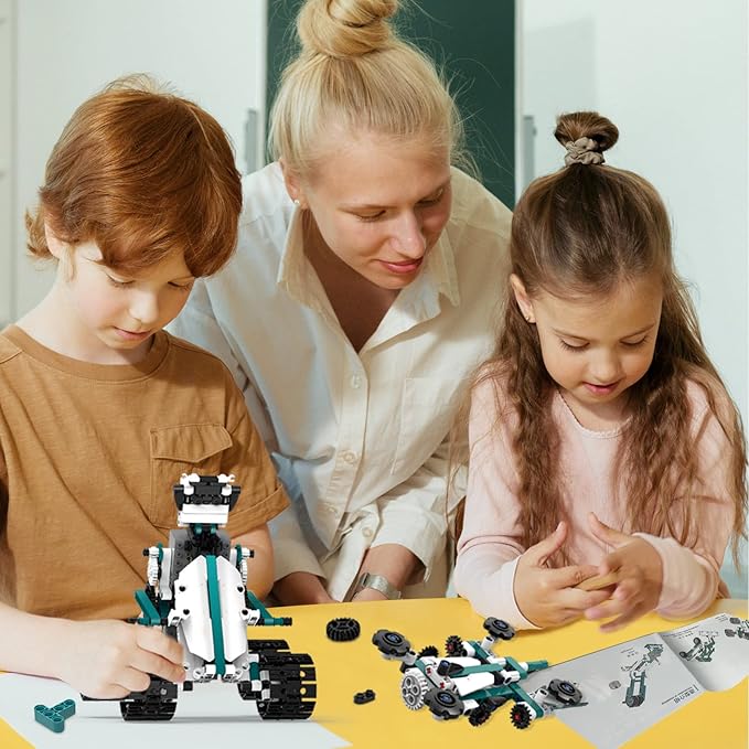 STEM Robot Toys for 8-14, 12 in 1 Remote Control Robotics Toys for Kids, Programmable Building Robot Kit Birthday Present for Science Educational(469 Pcs)