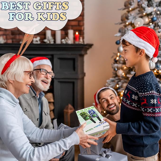 Toys for Boys Walkie Talkies for Kids 5 6 7 8 Year Old Boy Pretend Play Police Military Spy Hunt Camp Outdoor Toys for Kids Birthday Present Boys Gifts (Blue Blue)