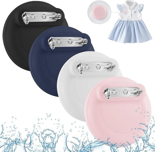 Waterproof Air Tag Holder for Kids, 4 Pack Air Tag Case with Invisible Pin, Soft Silicone Anti-Lost for Apple Air Tag, Used for Children, Elderly, Hidden Inside Clothes,Bag(White/Black/Pink/Navy Blue)