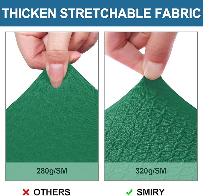 Smiry Waterproof Seat Covers for Dining Room Chairs Set of 2, Stretch Jacquard - Image 4