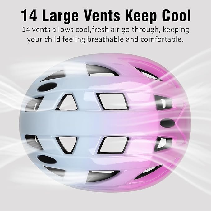 Kids Bike Helmet,2 Sizes Adjustable for Youth Child Boys & Girls Ages 3-5-8-14,Ventilation and Multi-Sport for Bicycle Scooter Skate