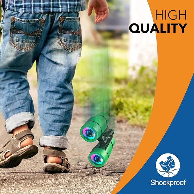 LET'S GO! Boy Toys Age 3-7 Kids Binoculars for Bird Watching|Hiking|Camping Toy for 3 4 5 6 7 Year Old Boy Girl Birthday Gifts Outdoor Travel Toys for Kid Boys Ages 3-6 Stocking Stuffers