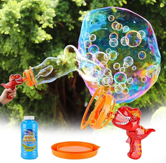 Dinosaur Bubble Machine for Kids 3 4 5 6 Years Old, Dinosaur Bubble Maker Toy Gun for Boys Girls 3-5 Years, Dino Bubble Blower Party Favor Gift for Toddler Kids 4 5 6 Years Old