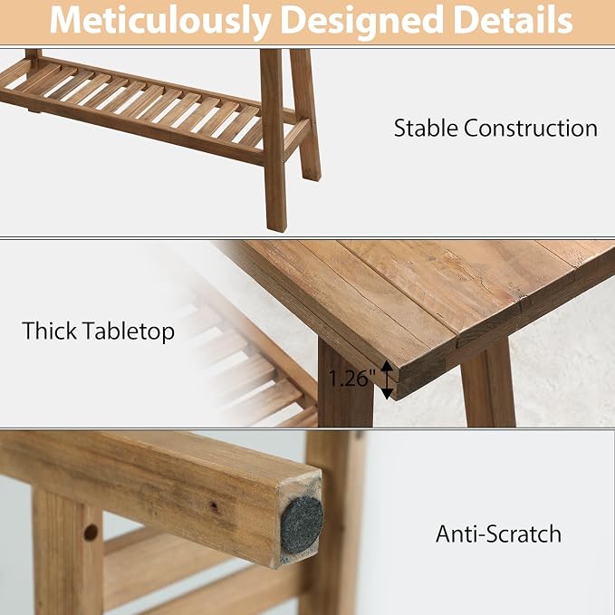 HOKYHOKY Reclaimed Solid Wood Console Table, 43.3" Farmhouse Entryway Table - Image 7