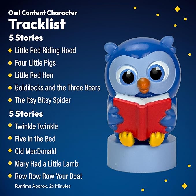 Kids Book Projector – 5 Daniel Tiger & 5 Classic Read-Aloud Stories, 10 Songs & Night Light & Soothing Dream Music | Children Ages 3+ Storytime Projector | Toys, Owl & Daniel Tiger
