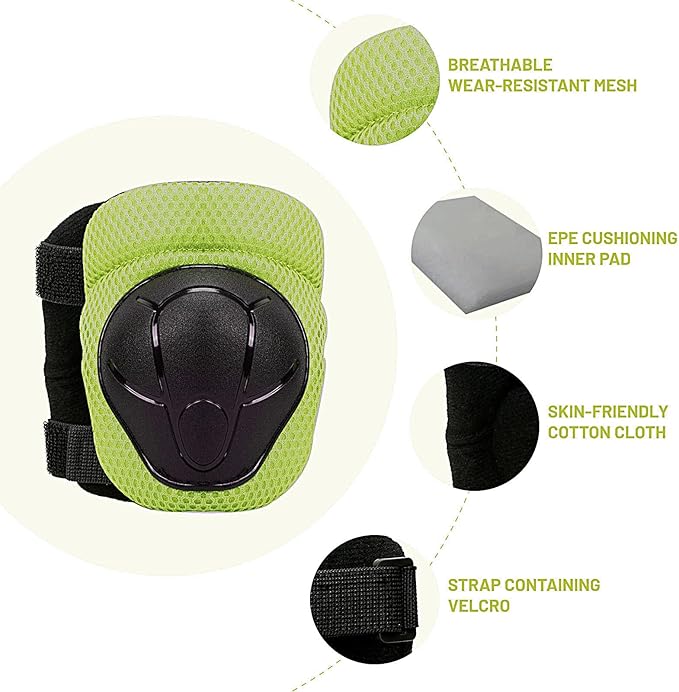 Knee Pads Elbow Pads Wrist Guards Set for Kids,Upgraded Protective Gear for Toddle 4-12 Boys or Girls Children Roller Skating Scooter Skateboarding Bike Roller Blade