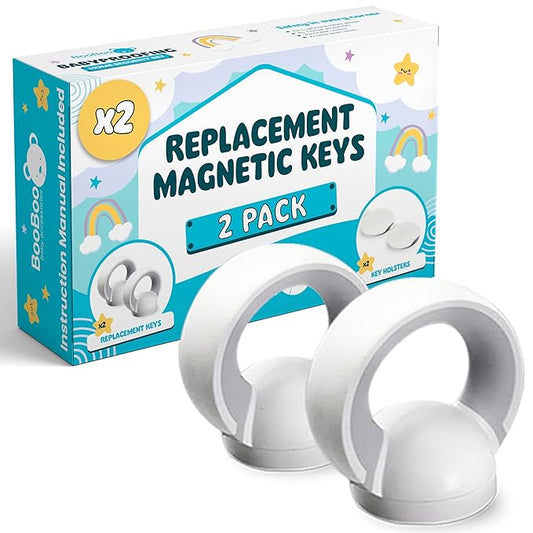 Booboo® x2 Spare Replacement Magnetic Keys Child Safety Locks for Children, Baby Proofing Your Home Cabinets and Drawers with Extra Magnet Keys (2 Pack)
