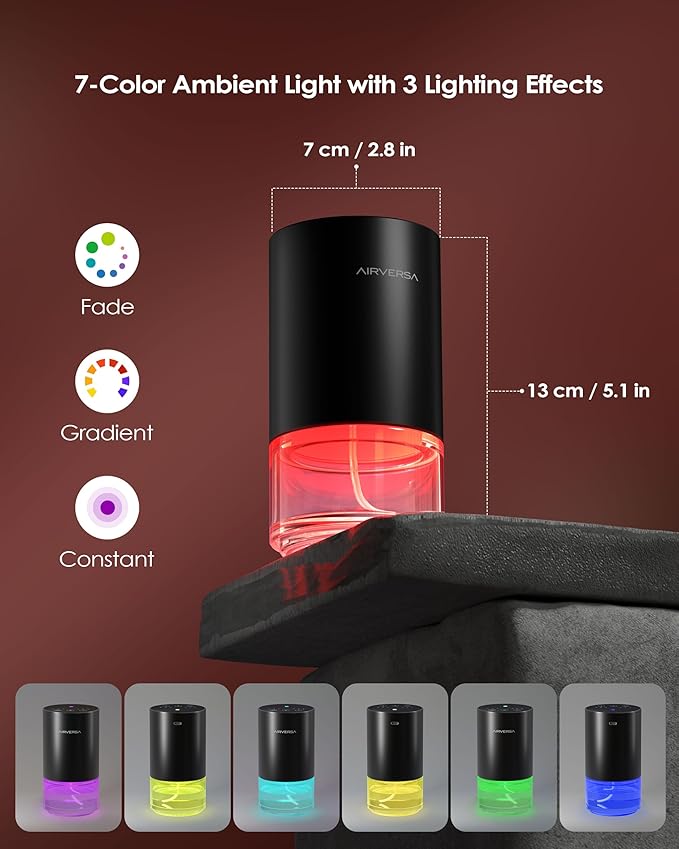 Essential Oil Diffuser Waterless Aromatherapy Diffusers for Home Large Room, Bedroom, Car, Office, Desk, Battery Operated, Small Diffuser for Pure Scent, 100mL Capacity, AN9 (Ice Blue)