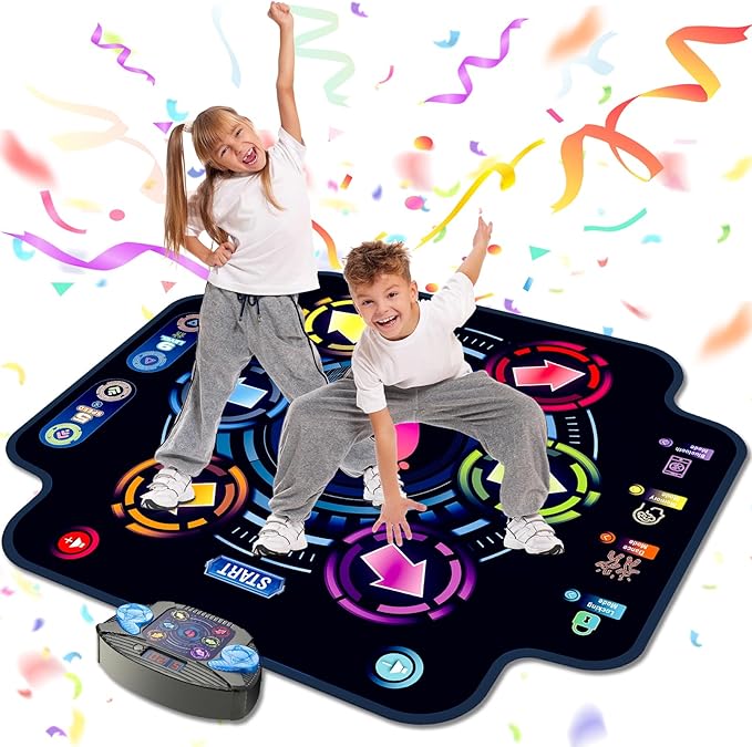 Dance Mat, Kids Electronic Dance Pad with Wireless Bluetooth 5 Speeds 9 Levels, Music Toys Birthday & Xmas Gifts for Girls Boys 3 4 5 6 7 8 9 10+ Year Old