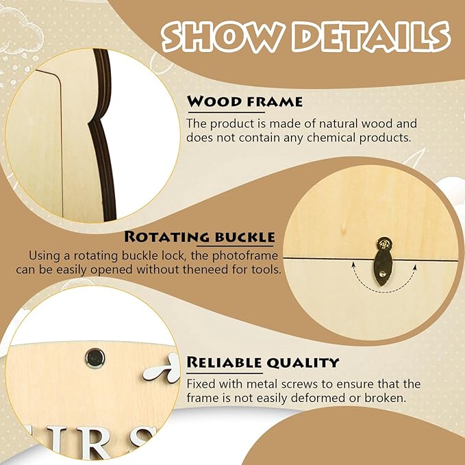 My First Year Picture Frame,One Year Of Photo Board, Baby's First Twelve Months Photo Collage and Gender Neutral Keepsake, Ideal for Baby Shower,New Mom Keepsake Gift and Nursery Decor - With Stand (Cat sign)