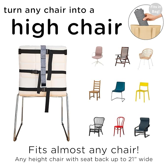 liuliuby Compact Travel High Chair | Portable High Chair for Baby | Baby Travel Essential Harness Seat | Must Haves for Vacations, Restaurants, Family Visits with Babies | Portable Highchair Seat