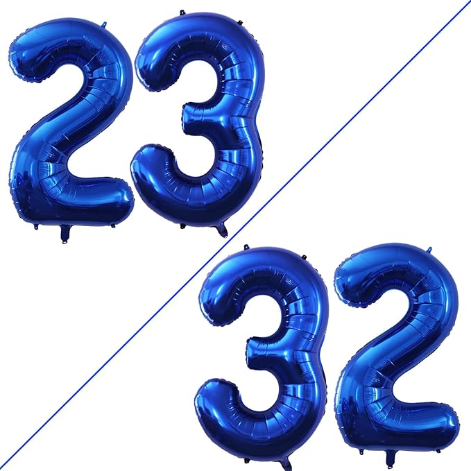 GOER Number 23 Balloons for 23rd Birthday Party Decorations,42 Inch Jumbo Foil Helium 32 Balloons for 32nd Birthday Party Decoration (Blue)