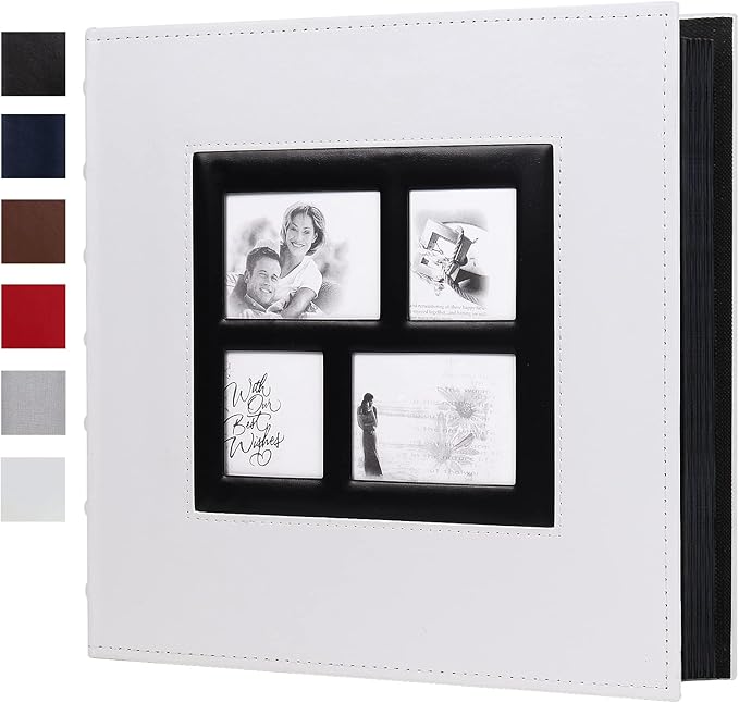 RECUTMS Photo Album Self Adhesive, Magnetic Self-Stick 60 Page Scrapbook Photo Album Black Inner Page for Family Wedding Baby Birthday Christmas Anniversary Holds 3x5 4x6 5x7 6x8 8x10 Photos