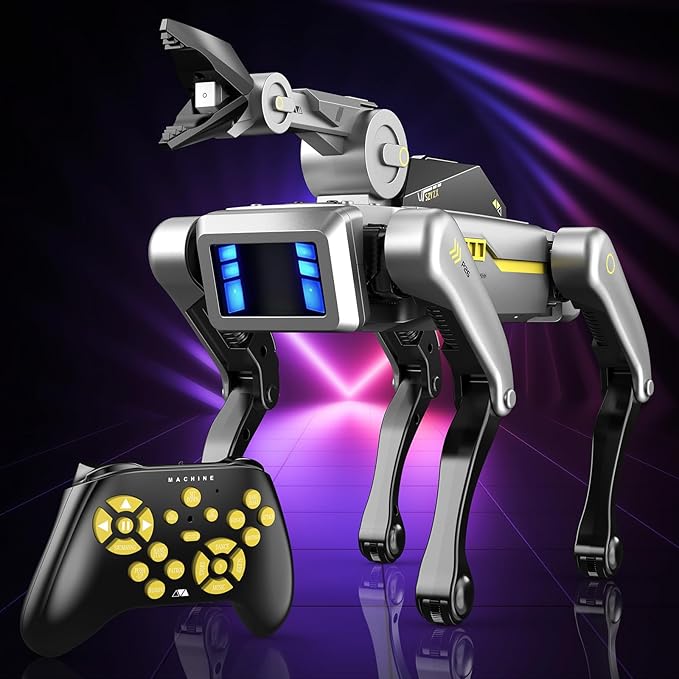 Smart Robot Dog Robotic Puppy Dog with Clamp Arm, 20+ Interactive Voice Commands Actions Programming AI for gripping STEM Pet, Durable ABS Design USB Fast Rechargeable Companion Gift for Kids Adults