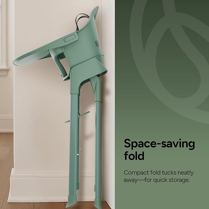 Mompush Olli 7-in-1 Convertible High Chair for Babies and Toddlers – Adjustable Height & Footrest, Dishwasher-Safe Tray, Compact Foldable Design for Easy Storage & Travel, Lightweight Yet Durable