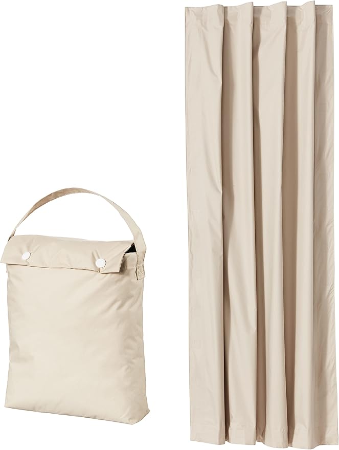 Amazon Basics Portable Blackout Curtain Shade with Suction Cups, 50"W x 78"L, 1-Pack, Beige