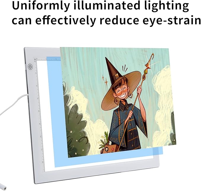 YINGWOND B4 Artist Tracing Light Box Board with Internal Cord, 14.2 * 10.6 in, 3 Levels of Brightness, Ultra-Thin 8000LUX Light Pad for Diamond Painting Weeding Vinyl