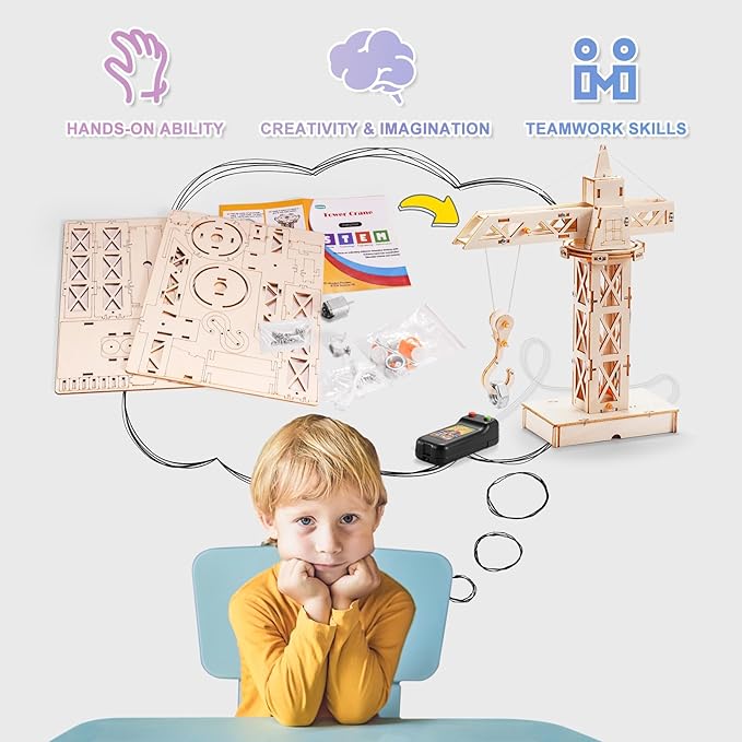 STEM Kits for Kids Ages 8-10 10-12, Wood Building Crafts Kit for Boys 8-12, Model Car Kit, 3D Wooden Puzzles Woodworking Science Projects, Construction Engineering STEM Toys for 8 10 13 12 14 Year Old