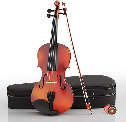 4/4 Beginner Violin Kit for Adults, Complete Full Size Violin Set with Portable Case, Bow, Rosin