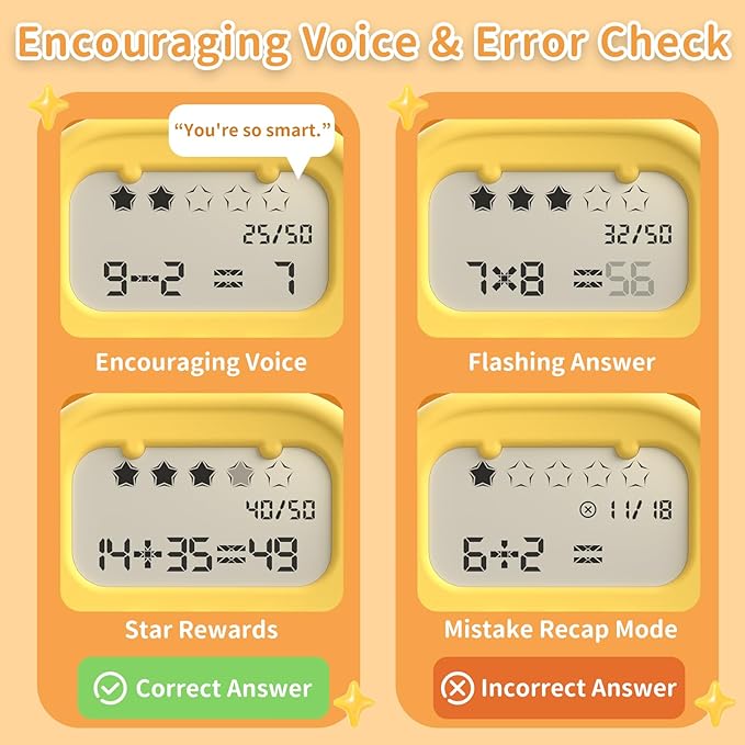 alilo Math Games for Kids Ages 5-12, Portable Math Toys for Practicing Addition, Subtraction, Multiplication and Division, Fun Educational Toy with 5 Modes, 19 Math Games, and 50K Math Questions