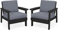 SERWALL HDPE Outdoor Furniture Set, 2 Piece All Weather Wood-Like Outdoor Sofa by SERWALL