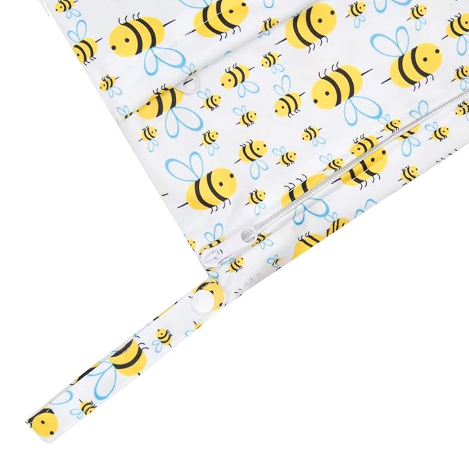 ALVABABY 2pcs Cloth Diaper Wet Dry Bags Waterproof Reusable with Two Zippered Pockets Travel Beach Pool Daycare Soiled Baby Items Yoga Gym Bag for Swimsuits or Wet Clothes L114117