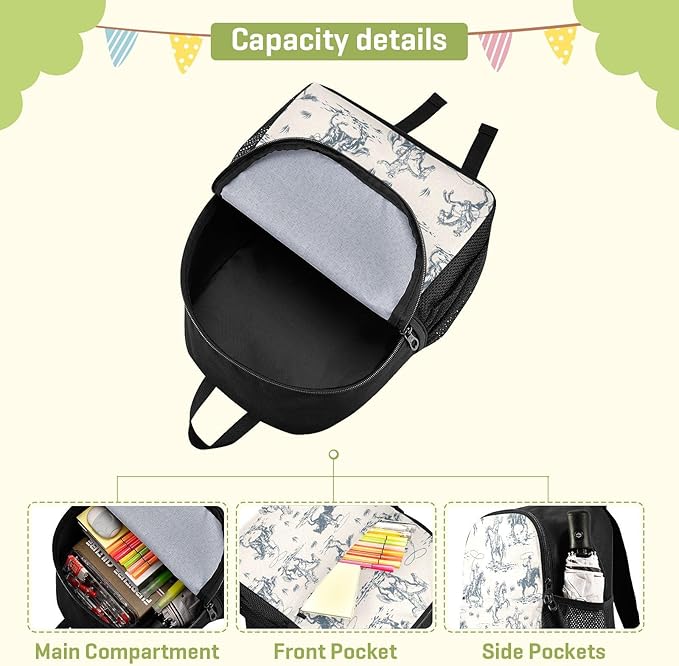 Western Cowboy Toddler Backpack Waterproof Mini Backpack Boys/Girls Cute Kindergarten Pre School Bags 13 Inch