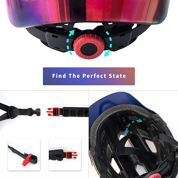 OnBros Kids Bike Helmet - Bike Helmets for 5-14 Boys or Girls with Visor, Children Bicycle Helmet for Skateboard Mountain Scooter Road Cycling, Lightweight and Adjustable 50-57CM