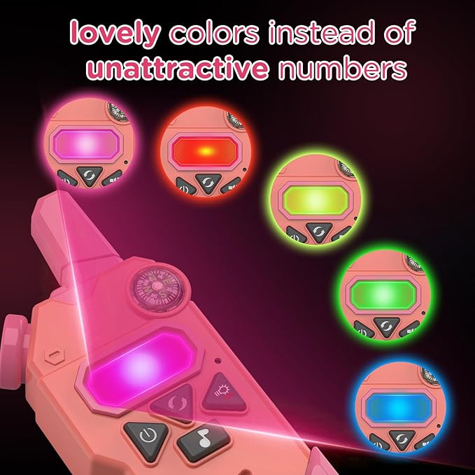 Walkie Talkies for Kids,5 Colourful Channels 2 Way Radio,Compass Flashlight and Magnifying Glass,3 Miles Long Range for Adventure Game,Outside, Camping, Hiking,Toys for 3-12 Year Old Boys Girls