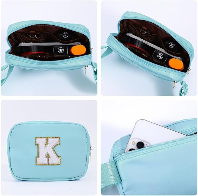 YOOLIFE Gifts for Girls - 5-16 Year Olds, Preppy Teen Girl Gifts, Blue Initial Crossbody Bag