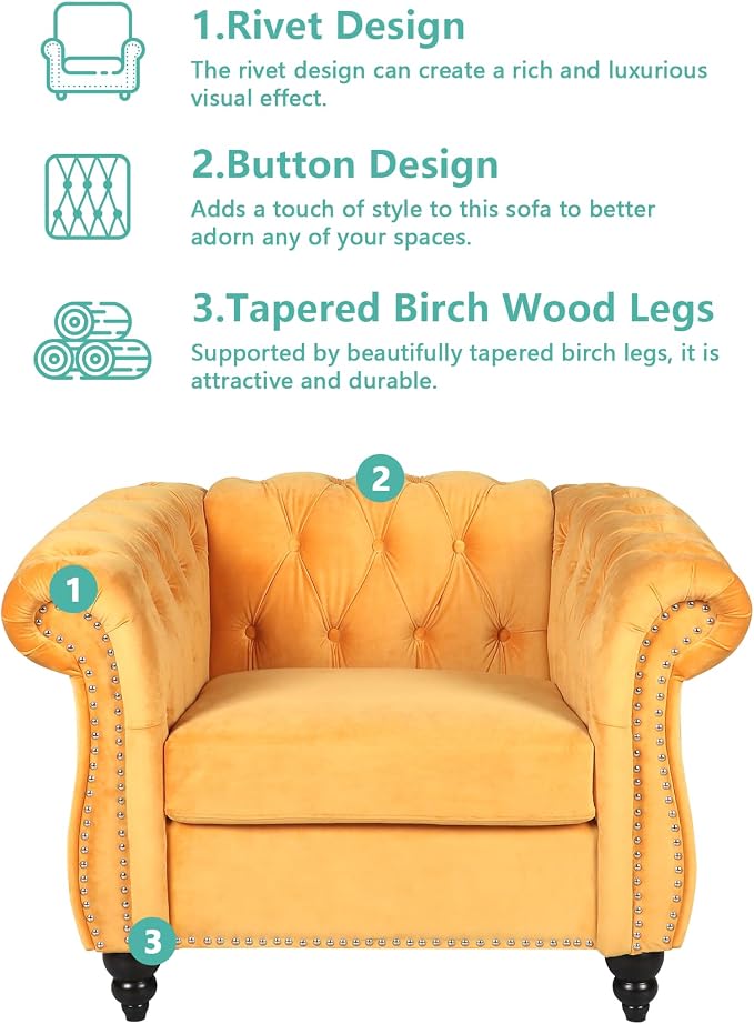 AVZEAR Living Room Accent Chair, Upholstered Sofa Chair Single Sofa Chair - Image 6