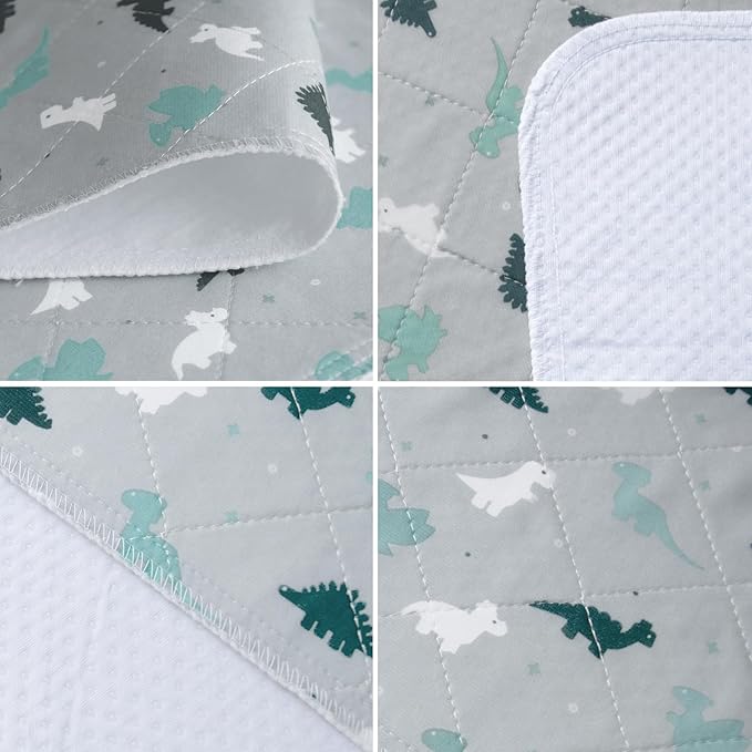 Potty Training Pee Pads for Kids, Toddlers Mattress Pad 100% Waterproof, Non Slip 34''x 36'' Bed Wetting Pad for Twin Beds, Washable, Reusable Mattress & Sheet Protector, Dinosaur