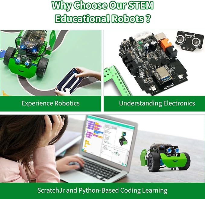 Q-Scout STEM Projects for Kids Ages 8-12, Coding Robot, Learn Robotics, Electronics and Programming Based on Scratch, Arduino and Python, Learning & Education Toys, Gifts for Boys and Girls
