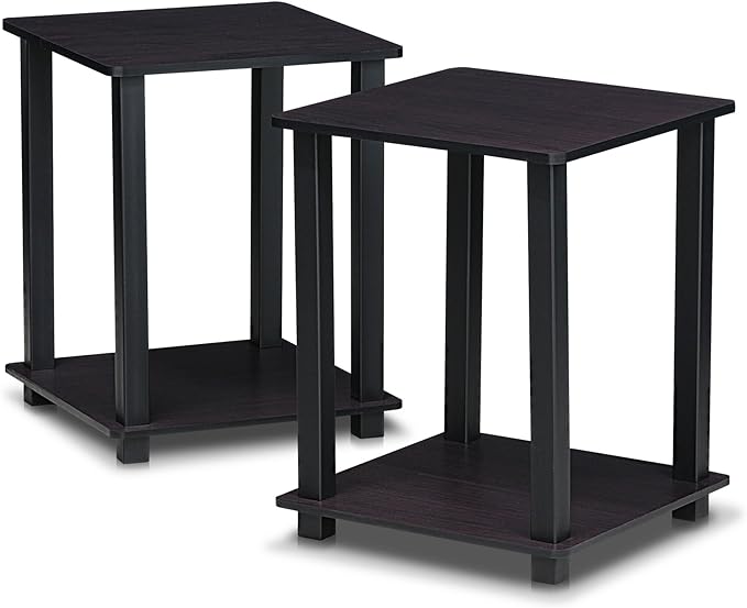 Furinno SIMPLISTIC Side Table Set of 2, 2-Tier Square Modern End Table by Furinno-FitsYourSpaceFitsYourBudget