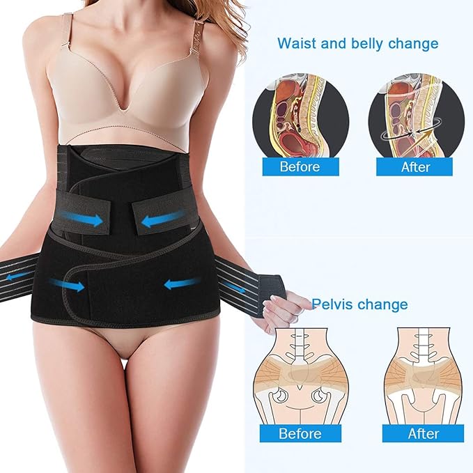 TiRain 3 in 1 Postpartum Belly Support Recovery Belly/Waist/Pelvis Belt C Section Postpartum Belly Wrap Band Corset waist trainer