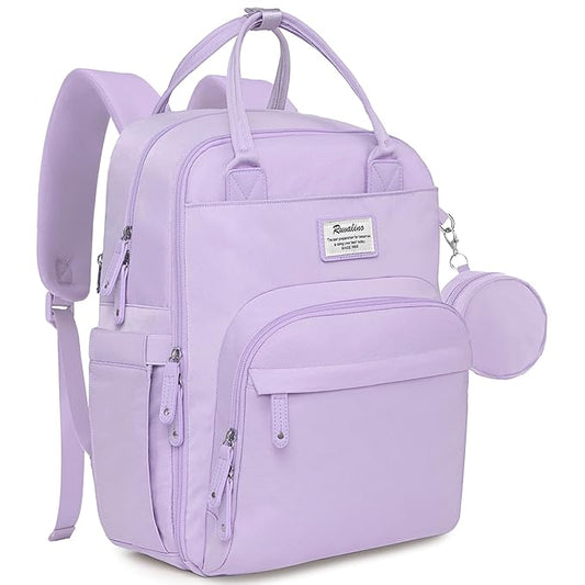 RUVALINO Diaper Bag Backpack, Multifunction Travel Pack Maternity Baby Changing Bags, Large Capacity, Waterproof, Taro Purple