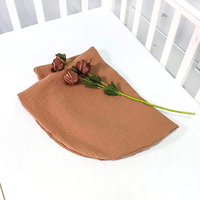 Muslin Baby Lounger Cover, Baby Padded Lounger Cover, Infant Floor Seat Cover, Organic Cotton Removable Slipcover Fits Newborn Lounger for Boys and Girls(Light Brown)