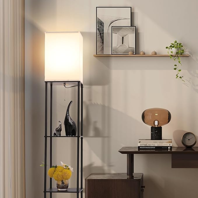 Gupuzm Floor Lamp with Shelves, Modern Square Standing Lamp with 3 Color - Image 6