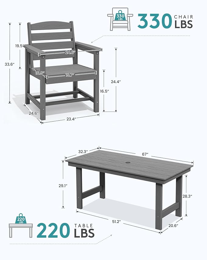 SERWALL 8-Piece Patio Dining Sets - Image 4