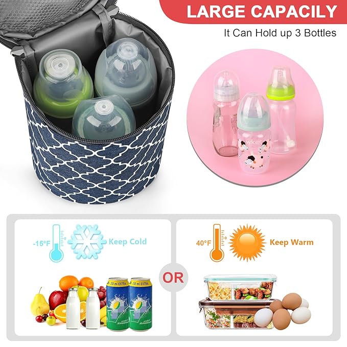 Accmor Breastmilk Cooler Bag, Insulated Baby Bottle Cooler Tote Bags for Nursing Mom Daycare
