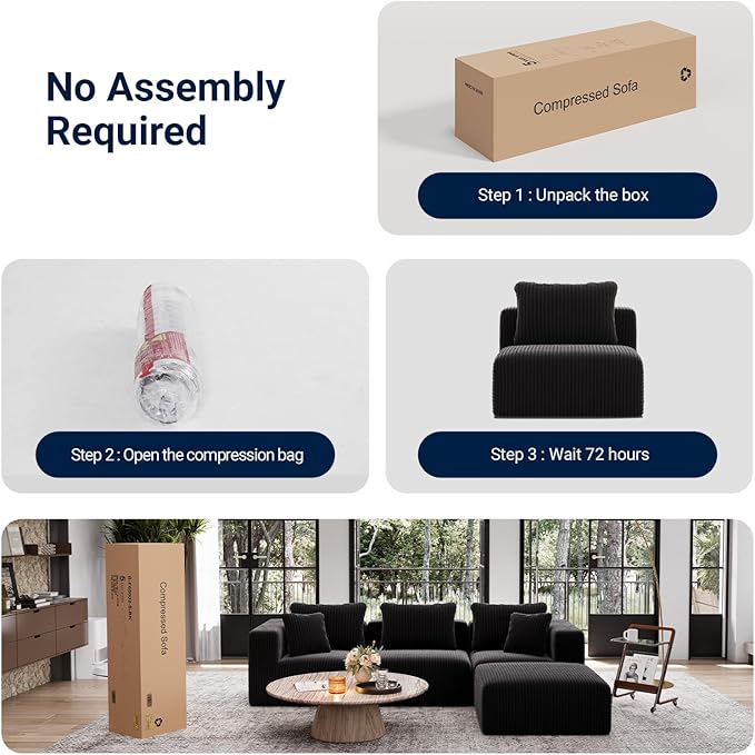 Avenco 141” 6-Seat Modular Sectional Sofa Couch, Individually Wrapped Coil - Image 5