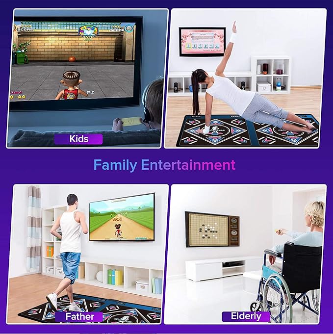 Music Dance Mat for Kids & Adults,Ideal for Fitness Dance Games,899 Games,64GB Memory Card,75 Music Videos,650 Songs.Made of Premium Flannel,for TV use,a Luxurious Gift for Children