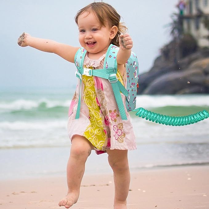 Accmor Toddler Backpack Leash, Cute Baby Backpacks with Anti Lost Wrist Link, Mini Kids Backpack Harness Leash for Outdoor Travel, Adorable Unicorn Backpack Tether Walking Harness for Girls 1-3
